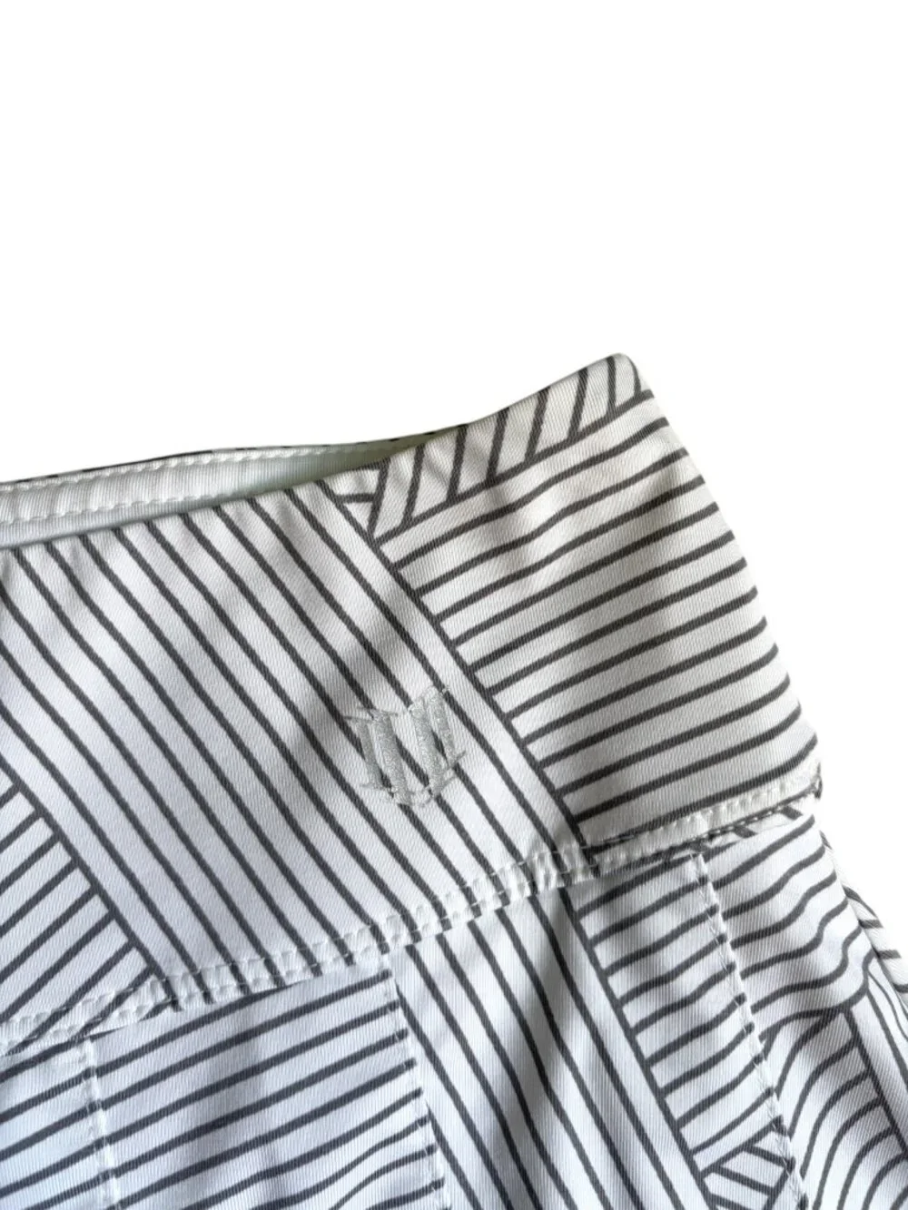 Eleven By Venus Williams Geometric Print Tennis Skirt (White & Grey) - Medium